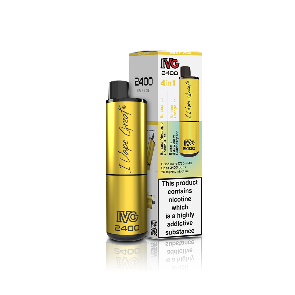 IVG 2400 4 in 1 Multi Flavour Banana Edition Vaporizers & Electronic Cigarettes IVG   