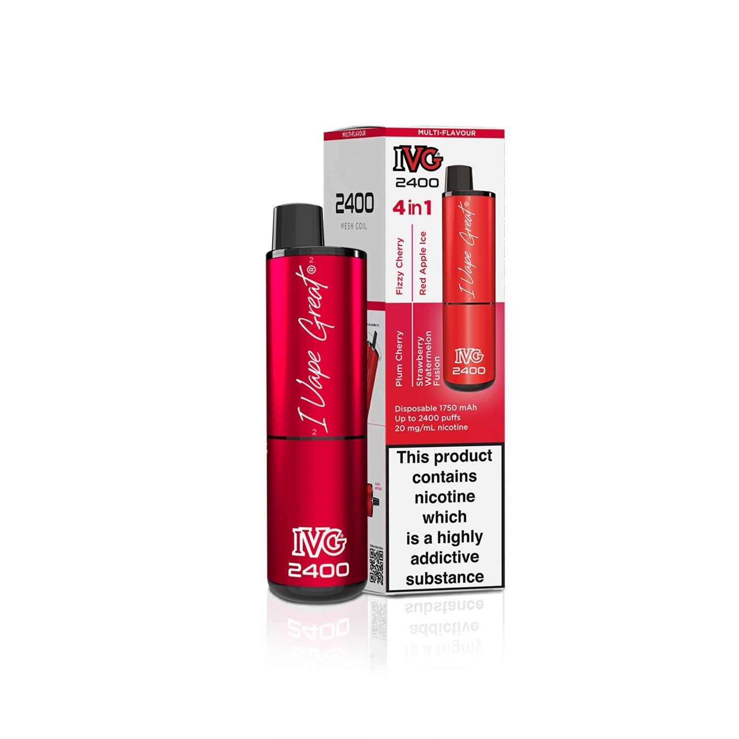 IVG 2400 4 in 1 Multi Flavour Red Edition Vaporizers & Electronic Cigarettes IVG   