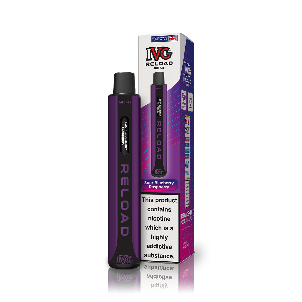 IVG Reload Mini Sour Blueberry Raspberry Starter Kit IVG